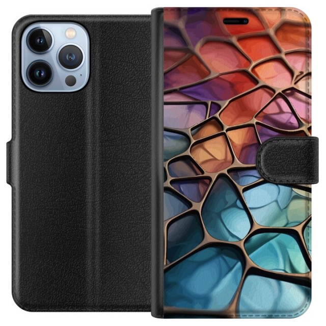 Wallet case for Apple iPhone 13 Pro Max with Metallic pattern design