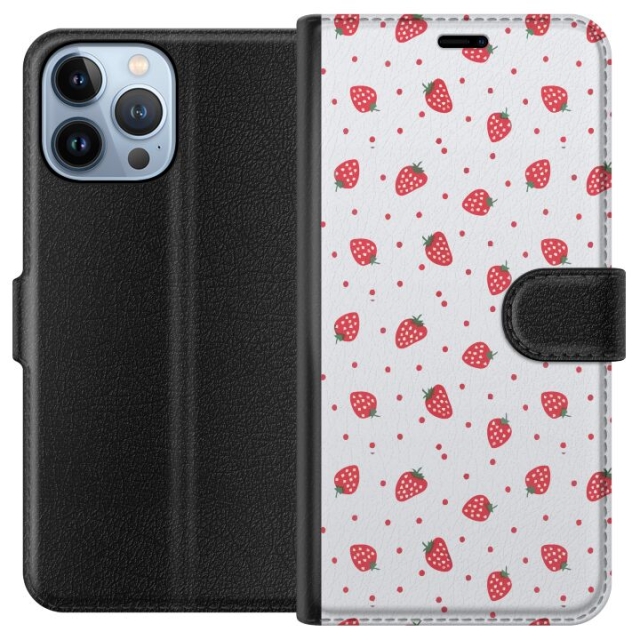 Wallet case for Apple iPhone 13 Pro Max with Strawberries design