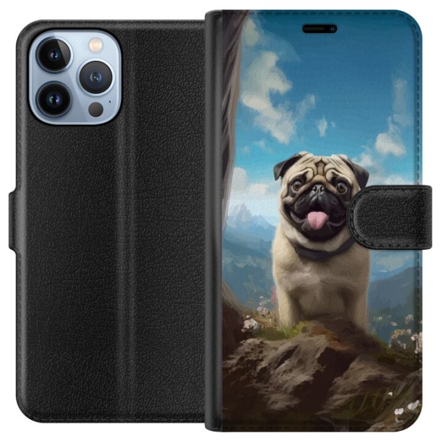 Wallet case for Apple iPhone 13 Pro Max with Happy Dog design