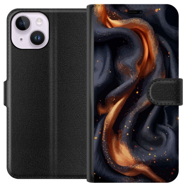 Wallet case for Apple iPhone 14 with Fiery silk design