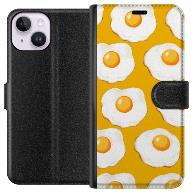 Wallet case for Apple iPhone 14 with Fried egg design
