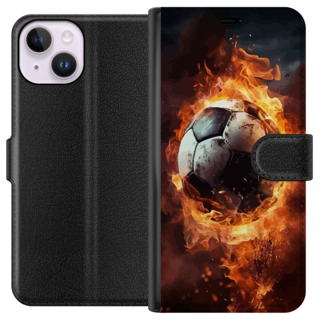 Wallet case for Apple iPhone 14 with Football design