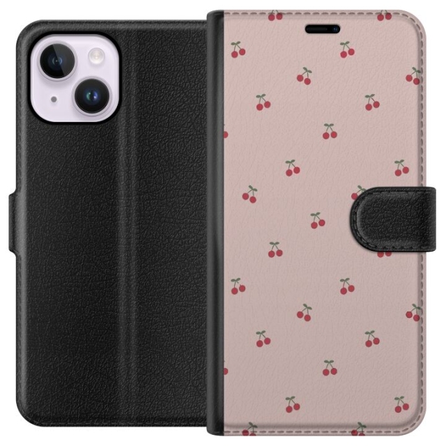 Wallet case for Apple iPhone 14 Plus with Cherry design
