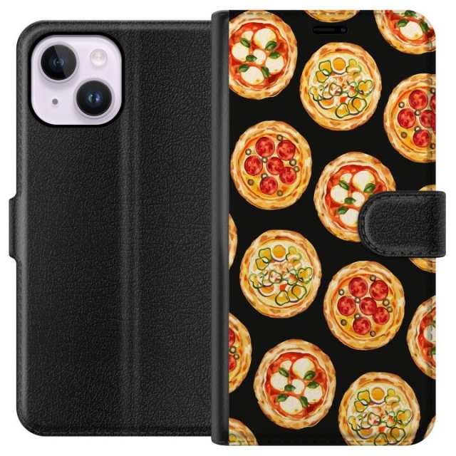 Wallet case for Apple iPhone 14 Plus with Pizza design