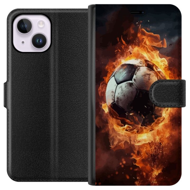 Wallet case for Apple iPhone 14 Plus with Football design