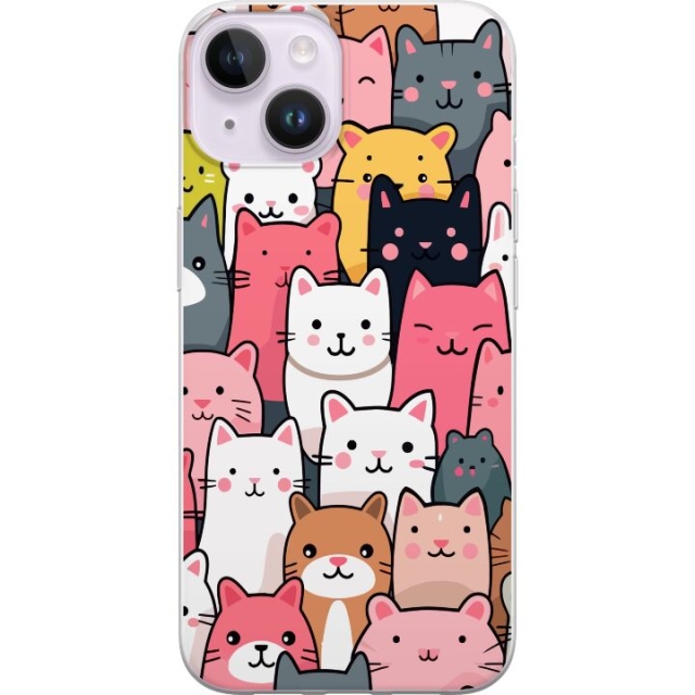 Mobile case for Apple iPhone 14 Plus with Cat pattern design