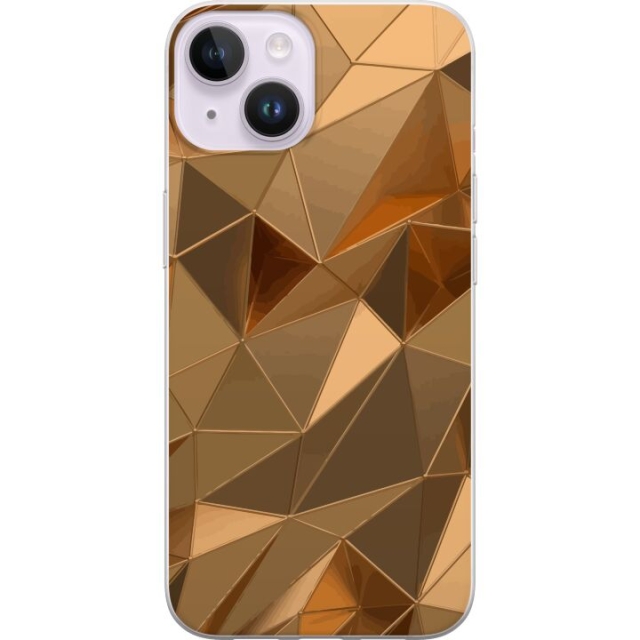 Mobile case for Apple iPhone 14 Plus with 3D Gold design