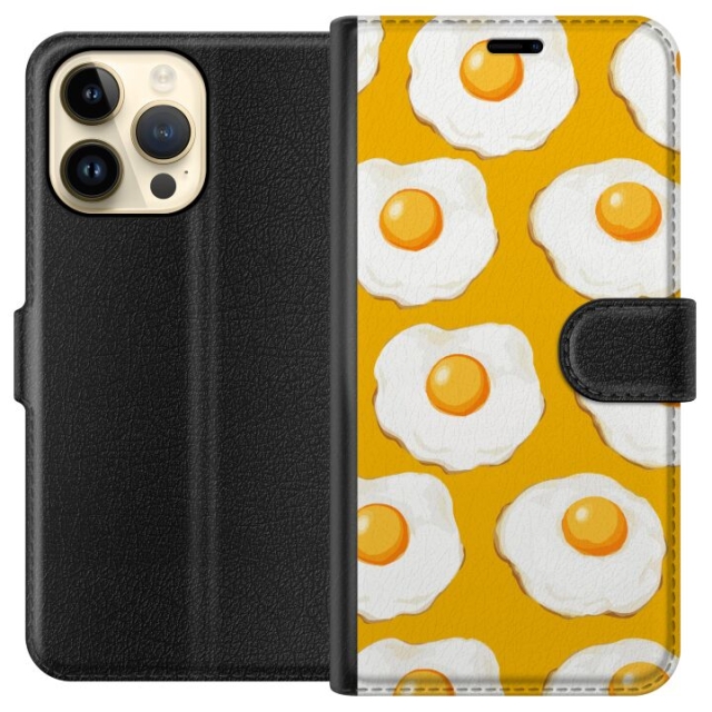 Wallet case for Apple iPhone 14 Pro Max with Fried egg design