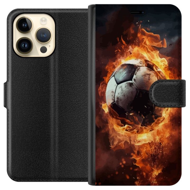 Wallet case for Apple iPhone 14 Pro Max with Football design