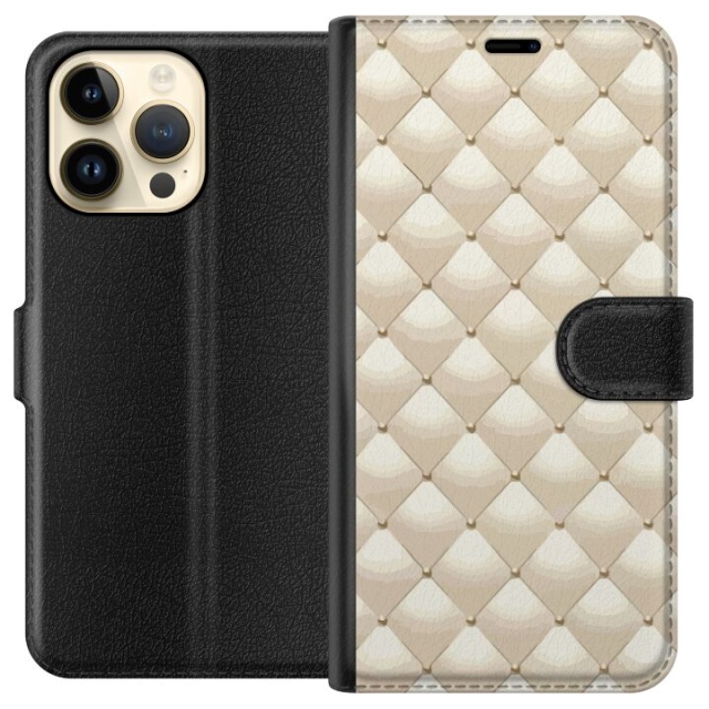 Wallet case for Apple iPhone 14 Pro Max with Gold shine design