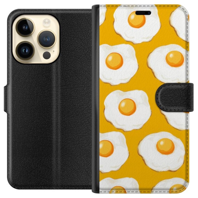 Wallet case for Apple iPhone 15 Pro with Fried egg design