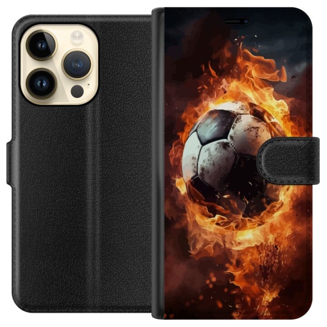 Wallet case for Apple iPhone 15 Pro with Football design