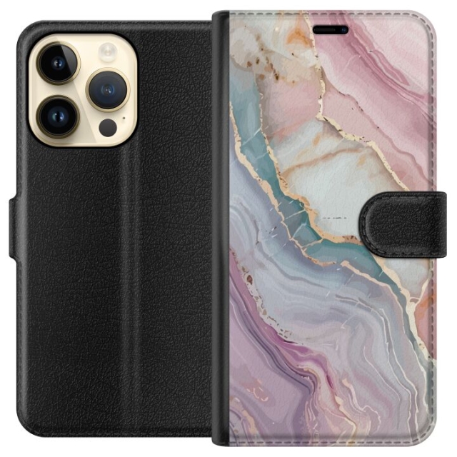 Wallet case for Apple iPhone 15 Pro with Marble design