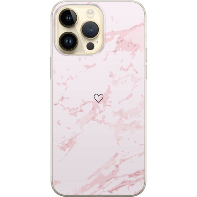 Mobile case for Apple iPhone 15 Pro Max with Pink Heart design