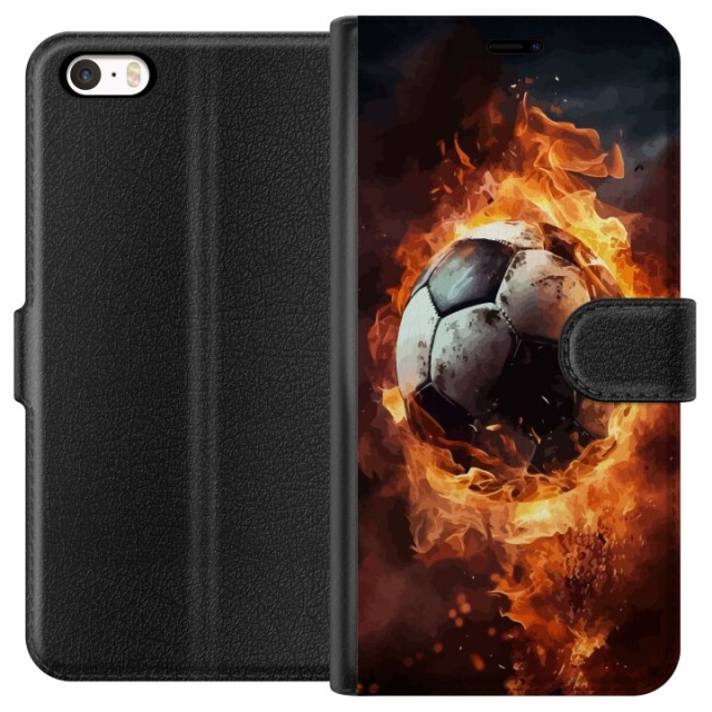 Wallet case for Apple iPhone 5 with Football design