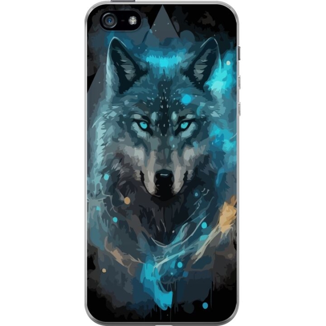 Mobile case for Apple iPhone 5 with Wolf design
