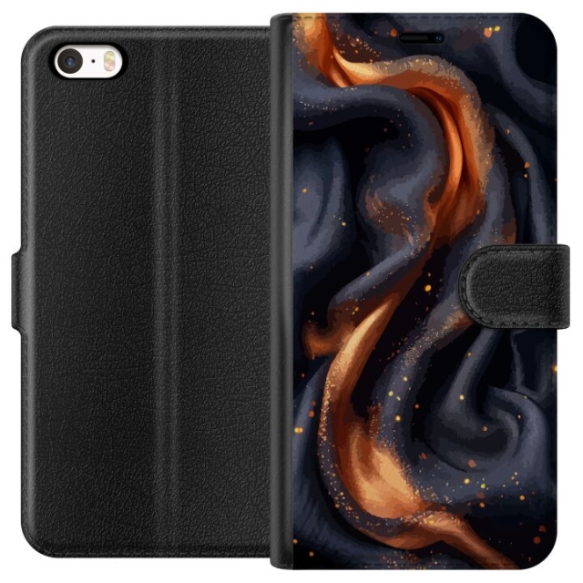 Wallet case for Apple iPhone 5s with Fiery silk design