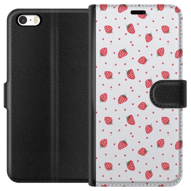 Wallet case for Apple iPhone 5s with Strawberries design