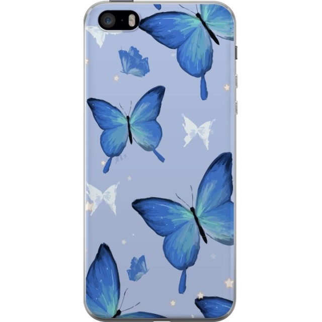 Mobile case for Apple iPhone 5s with Blue butterflies design