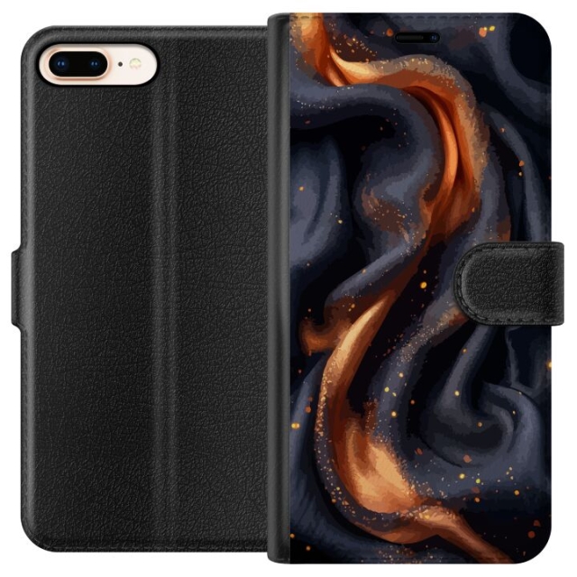 Wallet case for Apple iPhone 7 Plus with Fiery silk design