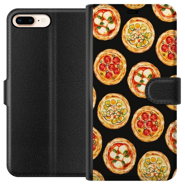 Wallet case for Apple iPhone 7 Plus with Pizza design