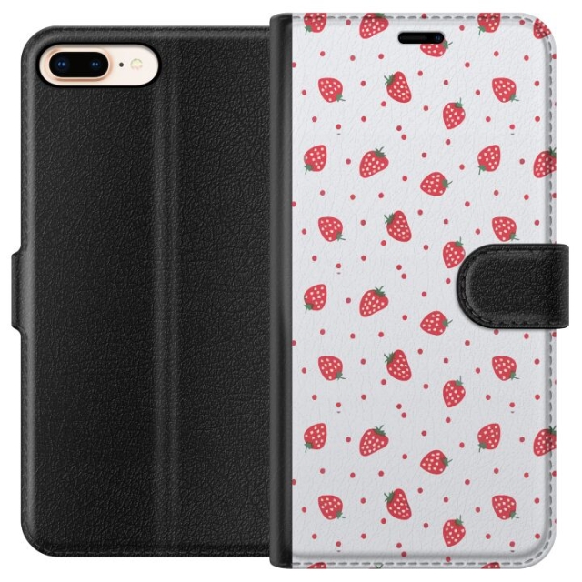 Wallet case for Apple iPhone 7 Plus with Strawberries design