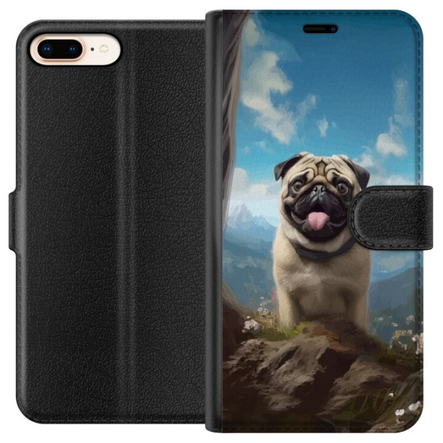 Wallet case for Apple iPhone 7 Plus with Happy Dog design