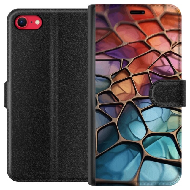 Wallet case for Apple iPhone SE (2020) with Metallic pattern design