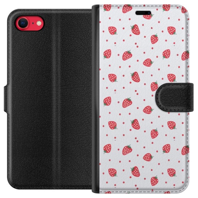 Wallet case for Apple iPhone SE (2020) with Strawberries design