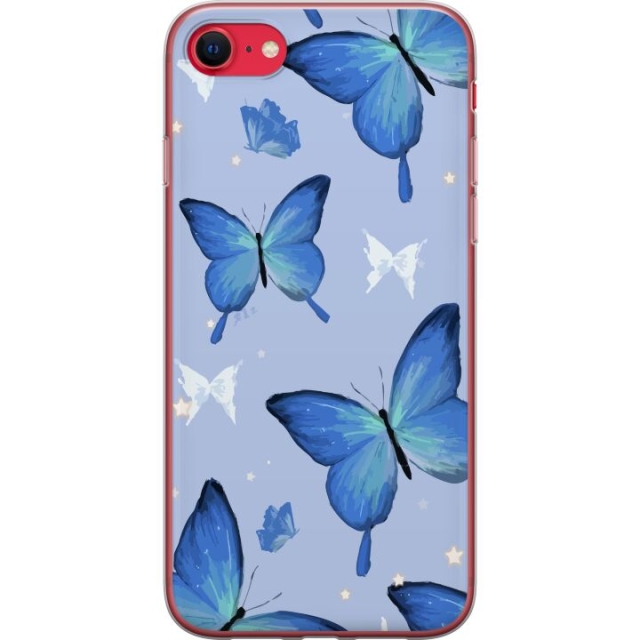 Mobile case for Apple iPhone SE (2020) with Blue butterflies design