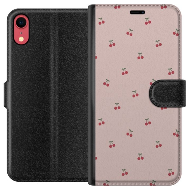 Wallet case for Apple iPhone XR with Cherry design