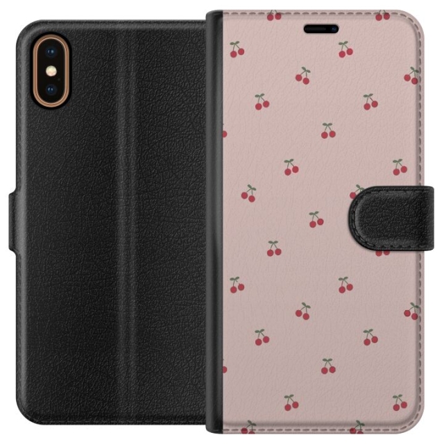 Wallet case for Apple iPhone XS with Cherry design