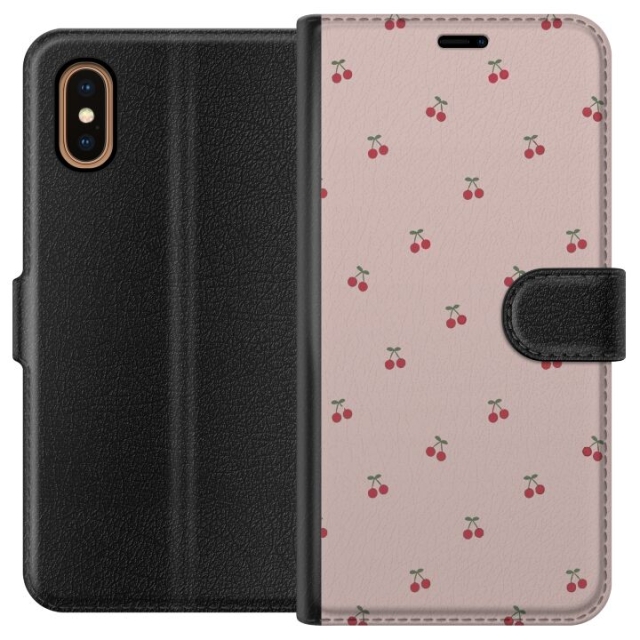 Wallet case for Apple iPhone XS Max with Cherry design