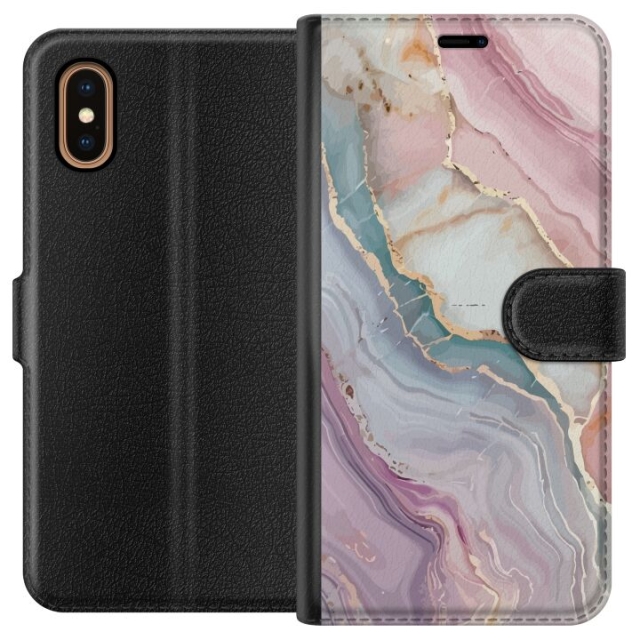 Wallet case for Apple iPhone XS Max with Marble design
