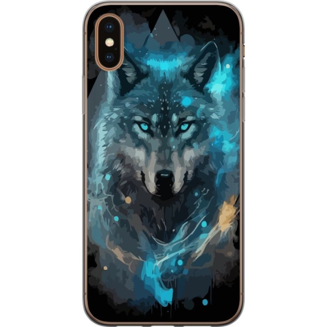 Mobile case for Apple iPhone XS Max with Wolf design