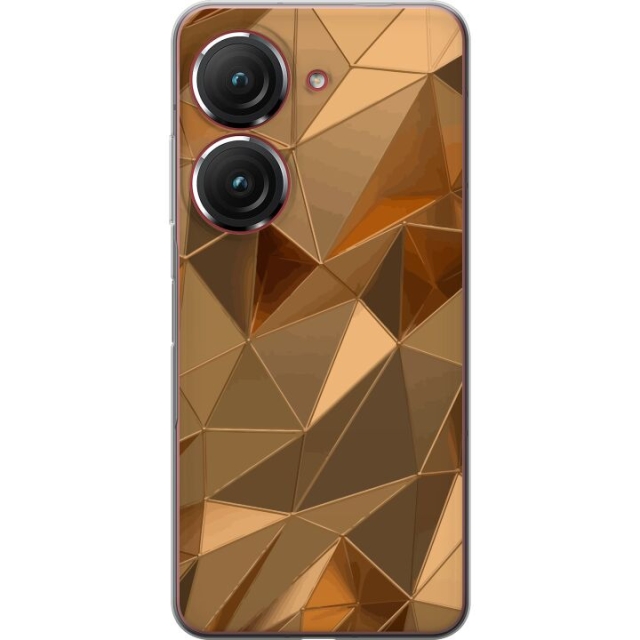 Mobile case for Asus Zenfone 9 with 3D Gold design