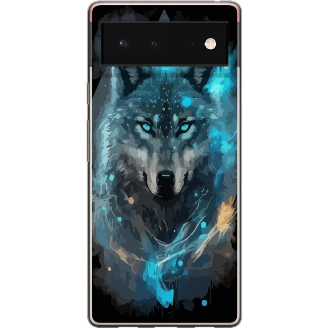 Mobile case for Google Pixel 6 with Wolf design