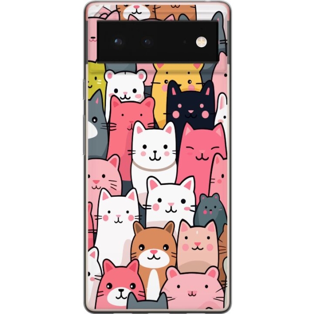 Mobile case for Google Pixel 6 with Cat pattern design