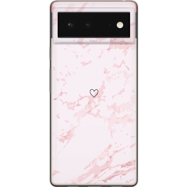 Mobile case for Google Pixel 6 with Pink Heart design