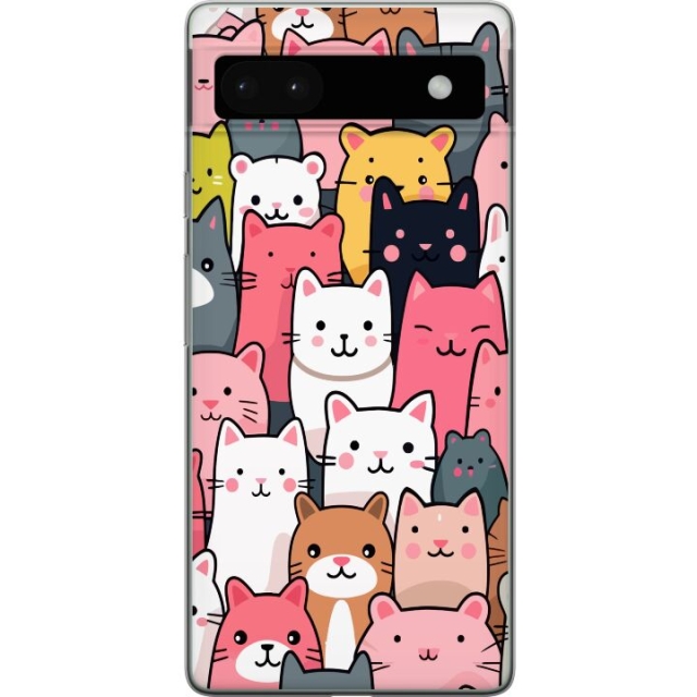 Mobile case for Google Pixel 6a with Cat pattern design