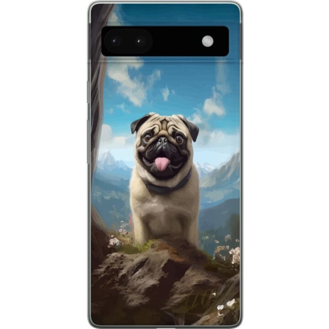 Mobile case for Google Pixel 6a with Happy Dog design
