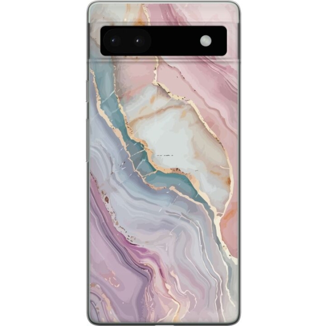 Mobile case for Google Pixel 6a with Marble design