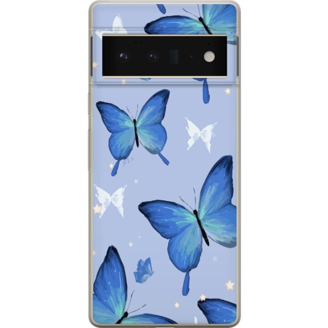 Mobile case for Google Pixel 6 Pro with Blue butterflies design