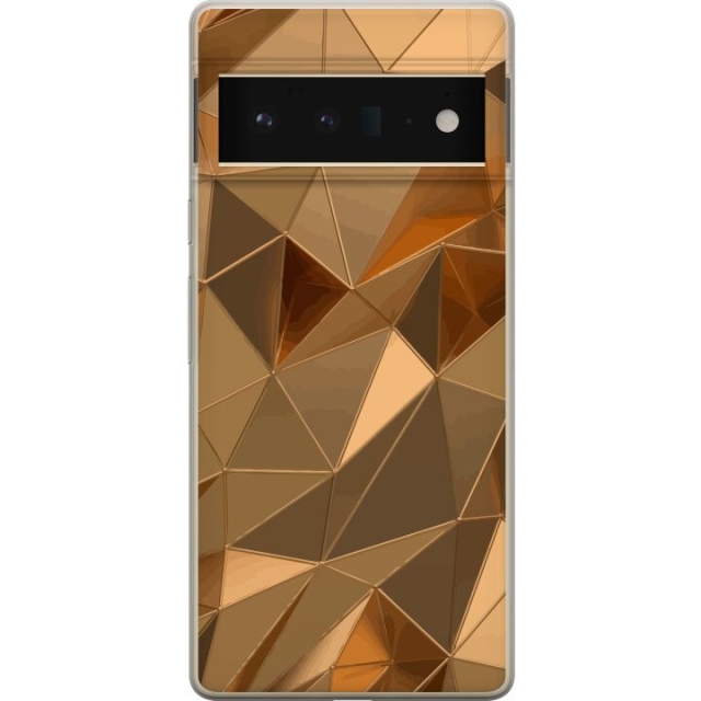 Mobile case for Google Pixel 6 Pro with 3D Gold design