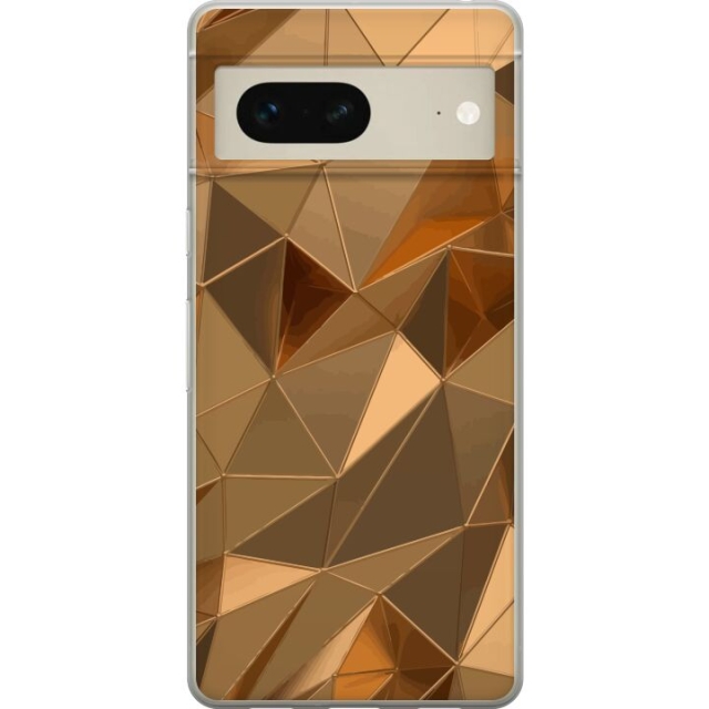 Mobile case for Google Pixel 7 with 3D Gold design