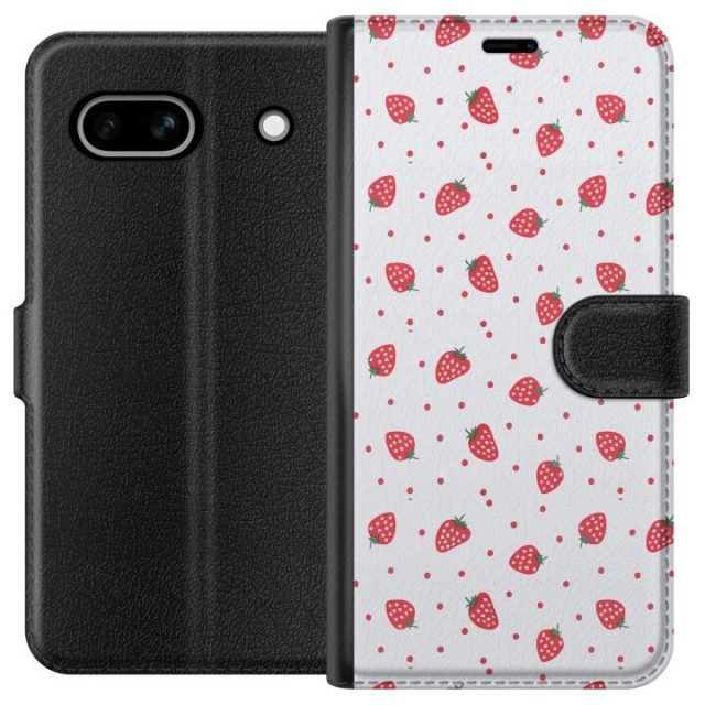 Wallet case for Google Pixel 7a with Strawberries design