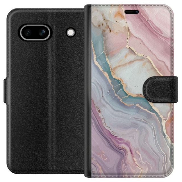 Wallet case for Google Pixel 7a with Marble design