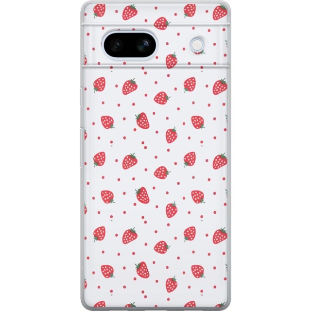 Mobile case for Google Pixel 7a with Strawberries design