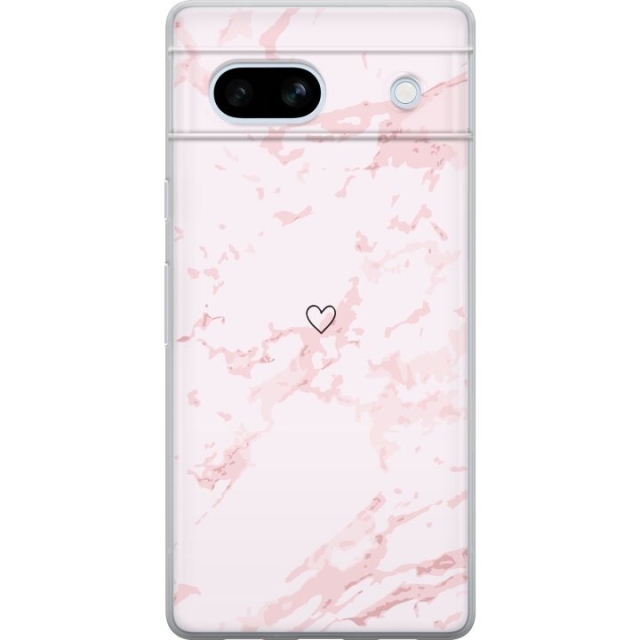 Mobile case for Google Pixel 7a with Pink Heart design