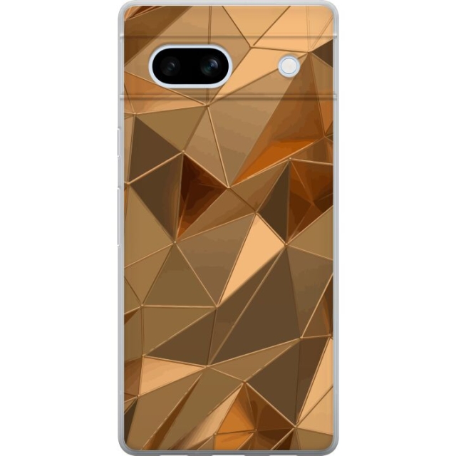 Mobile case for Google Pixel 7a with 3D Gold design